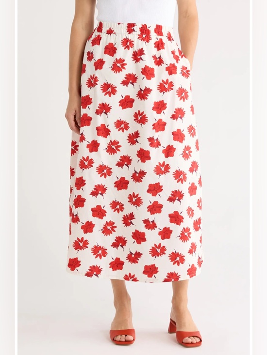 Elie Tahari Dresses & Skirts - Elie Tahari Midi Skirt with Red Floral Print - new with tags